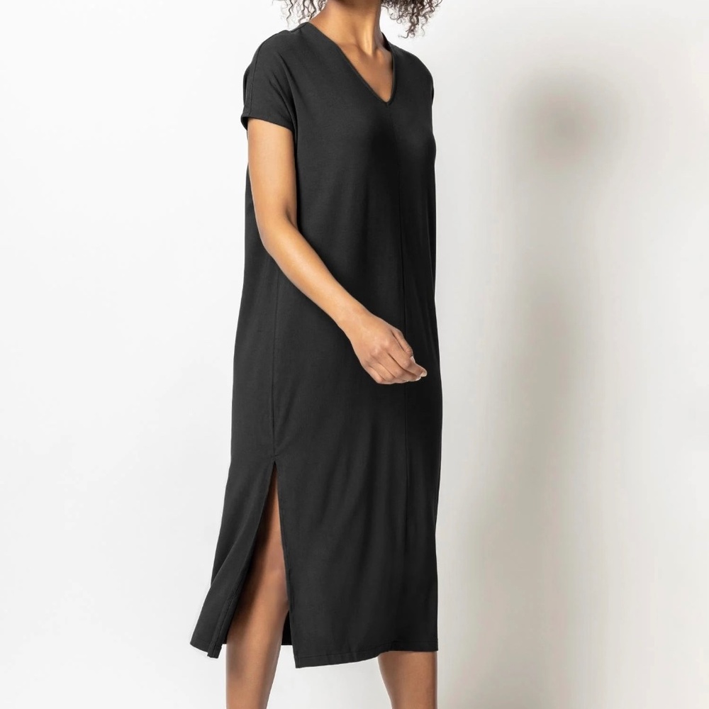 Lilla P Double V Neck Maxi Dress Medium